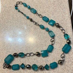 Long Chunky Teal Necklace 💙